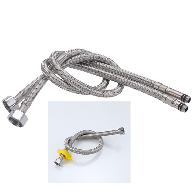 KSM-VL-BH10 304 Stainless Steel Wire Braided G1/2 High-Pressure Hot & Cold Faucet Supply Hose (ID 644286417458)