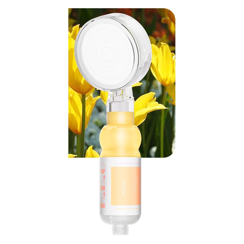 KSM-SH-VC978-YL Creamy Tulip Floral Vitamin C Aroma & Micron PP Dechlorinating Booster Shower Head